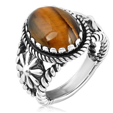 Southwest Spirit® Sterling Silver and Lapis Concha Ring
