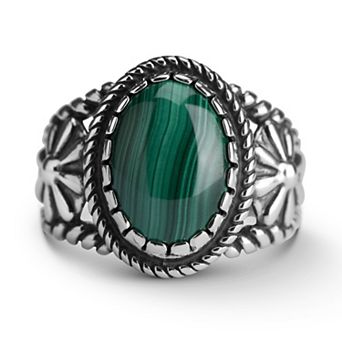 Southwest Spirit® Sterling Silver and Lapis Concha Ring