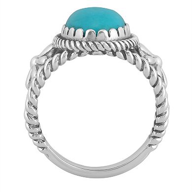 Southwest Spirit® Sterling Silver and Green Turquoise Concha Ring