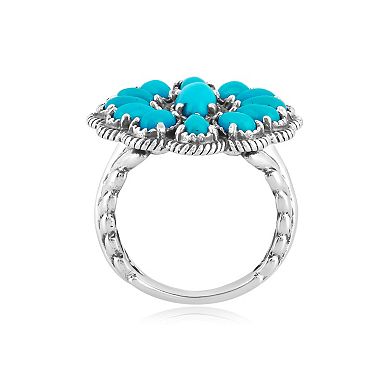 Southwest Spirit® Sterling Silver and Turquoise Blossom Ring