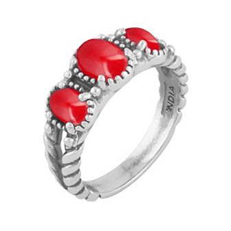 Southwest Spirit® Sterling Silver and Stone Friendship Ring