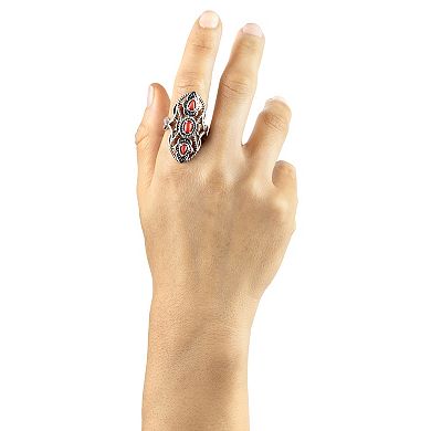 Southwest Spirit® Sterling Silver and Turquoise Elongated Ring