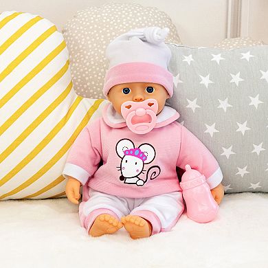 Bayer Design Interactive 14-inch Pink Mouse Baby Doll