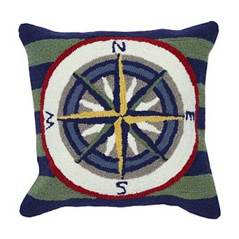 Liora Manne Striped Compass Indoor/Outdoor Pillow