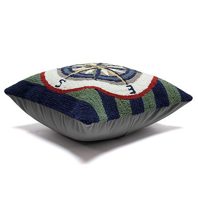 Liora Manne Striped Compass Indoor/Outdoor Pillow