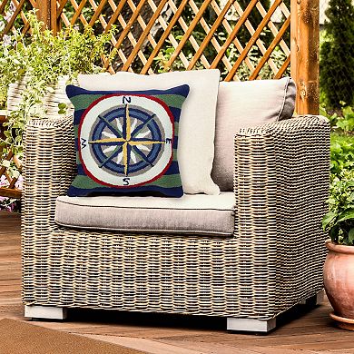 Liora Manne Striped Compass Indoor/Outdoor Pillow