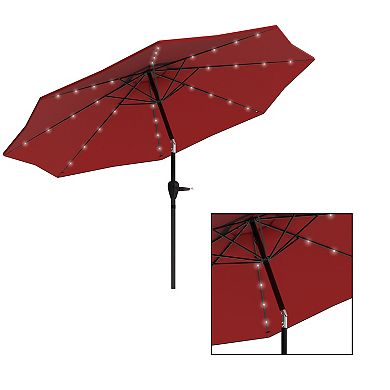Pure Garden Solar LED 10-ft. Patio Umbrella
