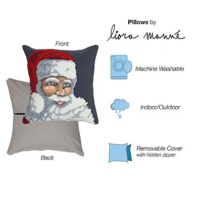 Liora Manne Frontporch Santa Indoor / Outdoor Throw Pillow