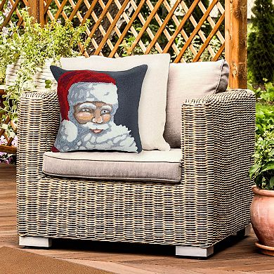 Liora Manne Frontporch Santa Indoor / Outdoor Throw Pillow