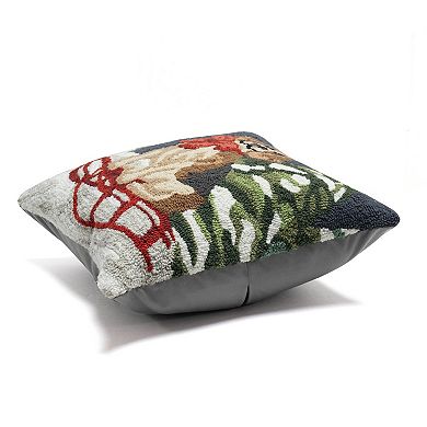 Liora Manne Frontporch Winter Dog Sled Indoor / Outdoor Throw Pillow