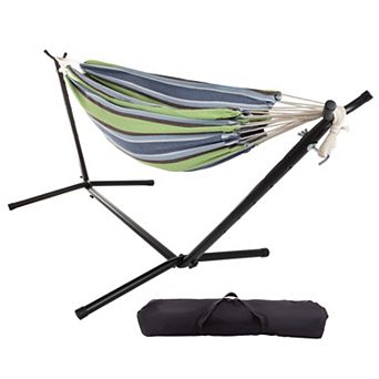 Pure Garden Brazilian Double Hammock with Stand