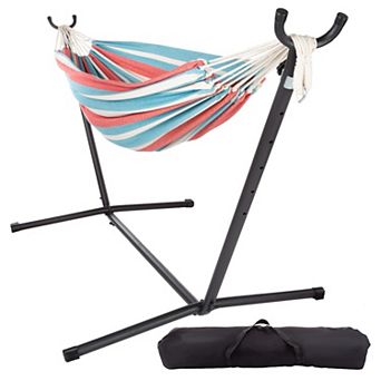 Pure Garden Brazilian Double Hammock with Stand