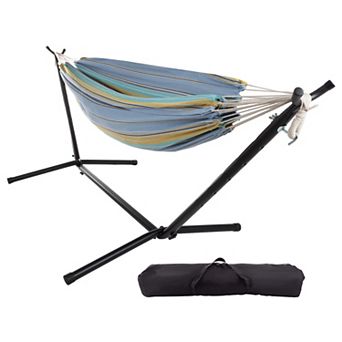 Pure Garden Brazilian Double Hammock with Stand
