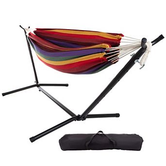 Pure Garden Brazilian Double Hammock with Stand