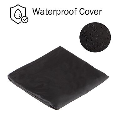 Pure Garden 32-in. Round Outdoor Fire Pit with Screen, Poker & Cover