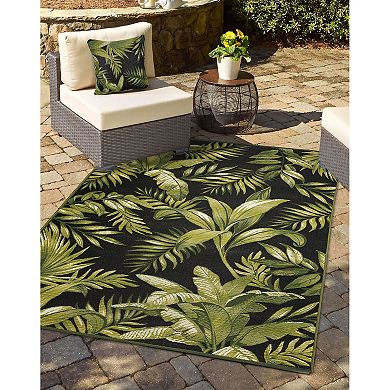 Liora Manne Marina Jungle Leaves Indoor/Outdoor Pillow