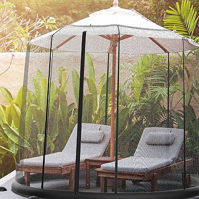 15ft x 8ft patio umbrella mosquito net Pure Garden 9 ft. Bug Screen for Table Umbrella Mosquito Net, Black