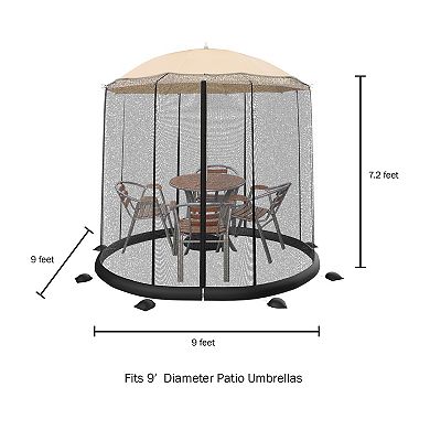 Pure Garden Mosquito Net for 9-ft Outdoor Patio Umbrellas