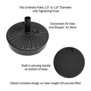 Pure Garden 50-lb Fillable Freestanding Outdoor Patio Umbrella Stand