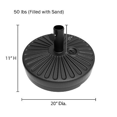 Pure Garden 50-lb Fillable Freestanding Outdoor Patio Umbrella Stand