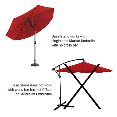 Pure Garden 50-lb Fillable Freestanding Outdoor Patio Umbrella Stand