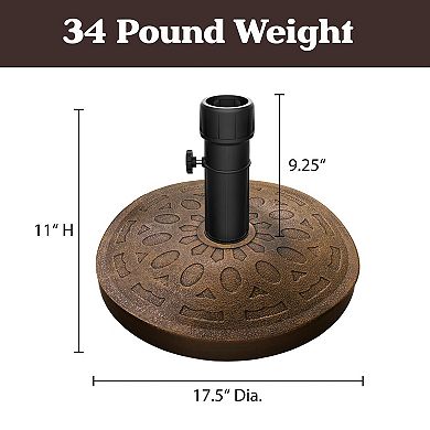 Pure Garden 34-lb Freestanding Weighted Outdoor Patio Umbrella Base