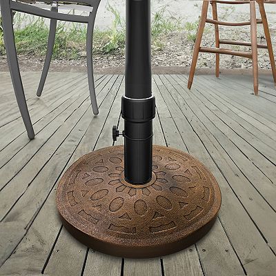 freestanding patio umbrella base Frankford 150A/18ST2 Premium Aluminum Concrete with Wheels for G-Series Umbrella All of the steel components are made of grade 304 stainless steel Market Umbrella Stand