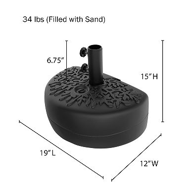 Pure Garden 34-lb Freestanding Fillable Half Round Outdoor Patio Umbrella Base