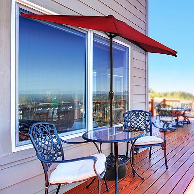 freestanding patio umbrella with base Cabana 9 ft. Table Bronze color round free standing weight kit When you want to stay Pure Garden Half Moon 34