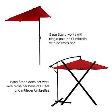 Pure Garden 34-lb Freestanding Fillable Half Round Outdoor Patio Umbrella Base