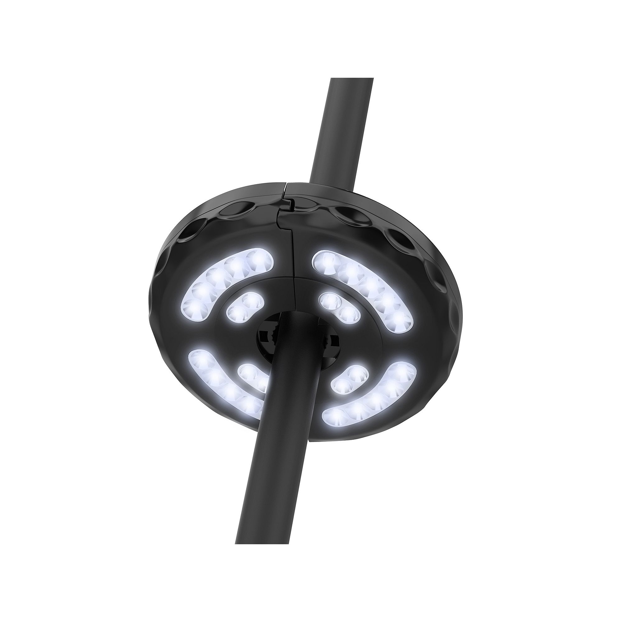 Pure Garden Rechargeable 3-Brightness Outdoor Patio Umbrella Light, Black