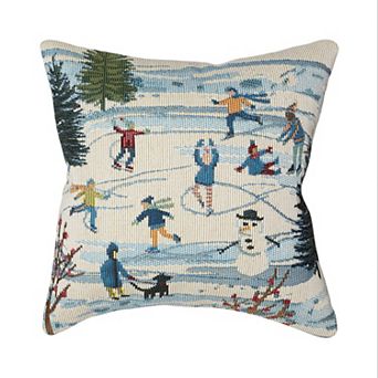 Liora Manne Marina Gone Skating Indoor / Outdoor Throw Pillow