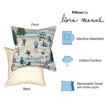 Liora Manne Marina Gone Skating Indoor / Outdoor Throw Pillow