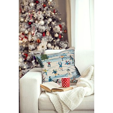 Liora Manne Marina Gone Skating Indoor / Outdoor Throw Pillow