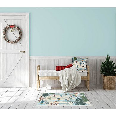 Liora Manne Marina Gone Skating Indoor / Outdoor Throw Pillow