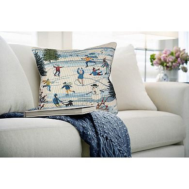 Liora Manne Marina Gone Skating Indoor / Outdoor Throw Pillow