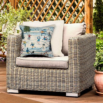 Liora Manne Marina Gone Skating Indoor / Outdoor Throw Pillow