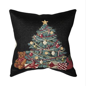 Liora Manne Marina Oh Christmas Tree Indoor / Outdoor Throw Pillow