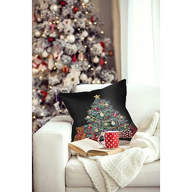Liora Manne Marina Oh Christmas Tree Indoor / Outdoor Throw Pillow