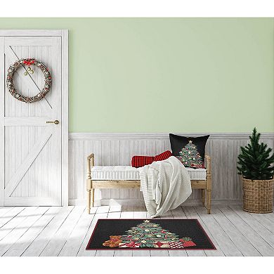 Liora Manne Marina Oh Christmas Tree Indoor / Outdoor Throw Pillow
