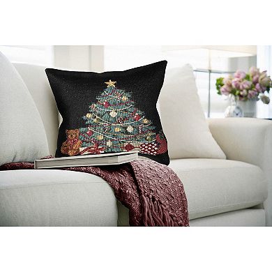 Liora Manne Marina Oh Christmas Tree Indoor / Outdoor Throw Pillow