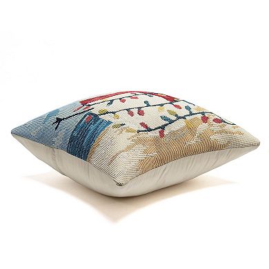 Liora Manne Marina Beach Snowman Indoor / Outdoor Throw Pillow