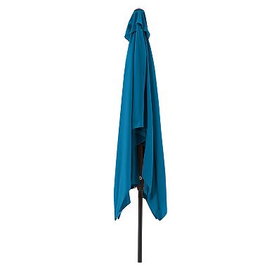 Pure Garden 10-ft Rectangular Easy Crank Outdoor Patio Umbrella