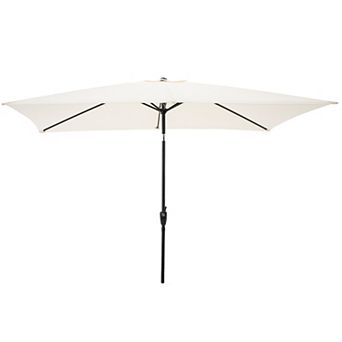 Pure Garden 10-ft. Rectangular Easy Crank Outdoor Patio Umbrella
