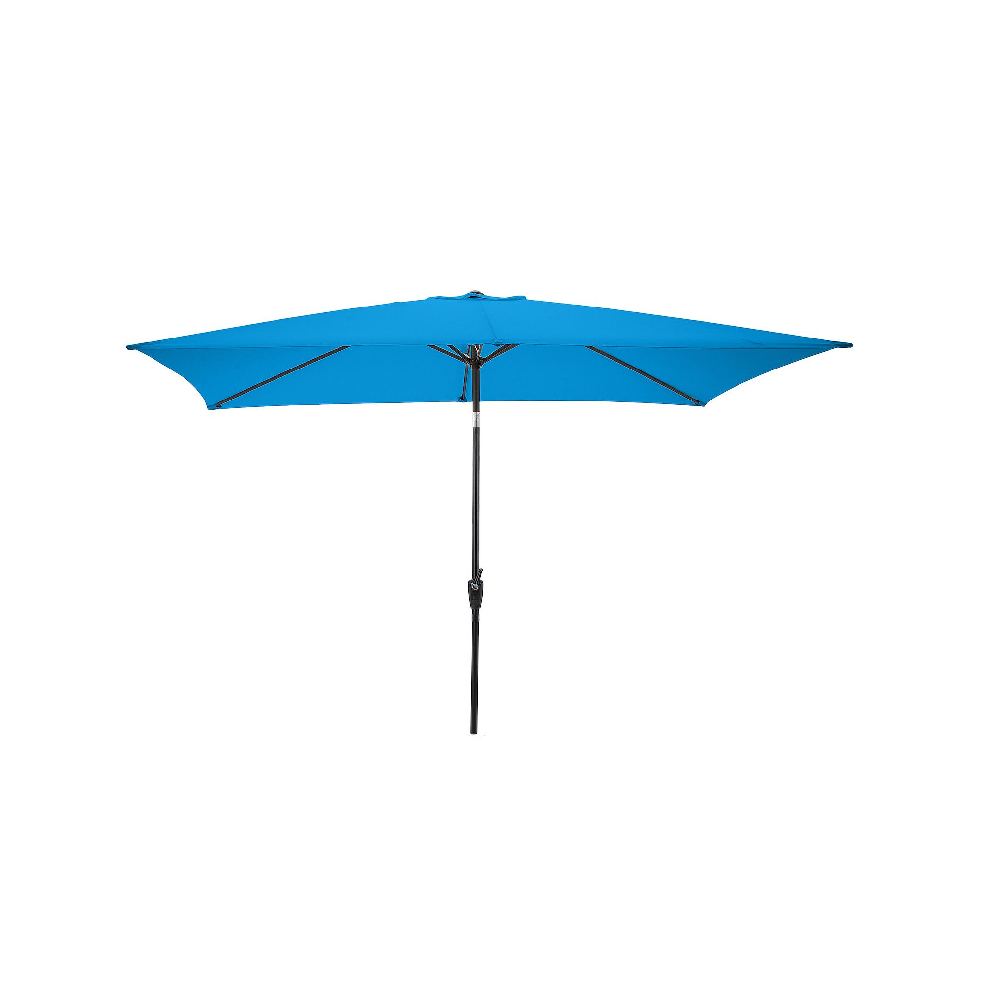 Pure Garden 10-ft. Rectangular Easy Crank Outdoor Patio Umbrella, Bright Bl