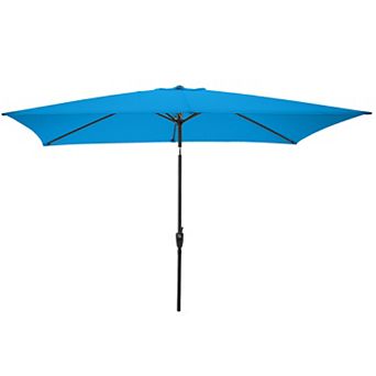 Pure Garden 10-ft. Rectangular Easy Crank Outdoor Patio Umbrella