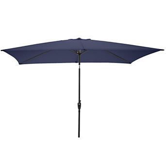 Pure Garden 10-ft. Rectangular Easy Crank Outdoor Patio Umbrella