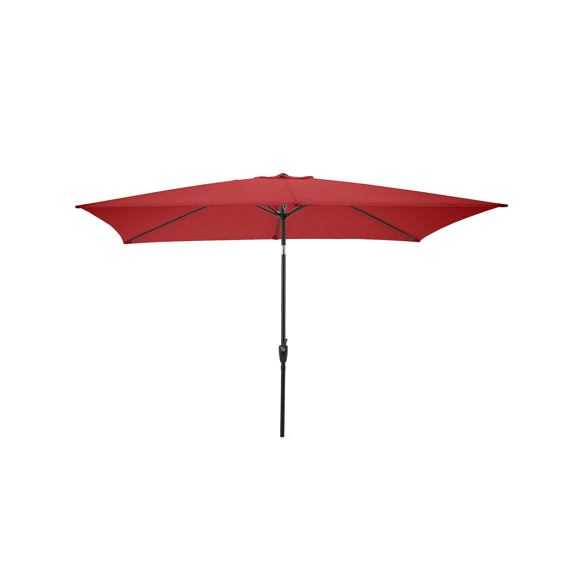 Pure Garden 10-ft. Rectangular Easy Crank Outdoor Patio Umbrella, Red