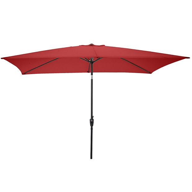 Pure Garden - 10-Ft Rectangular Patio Umbrella - Red