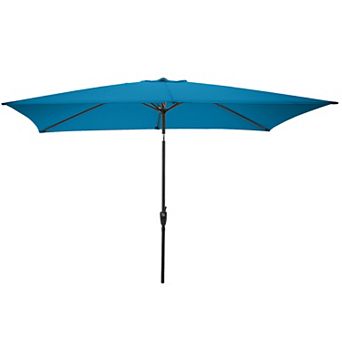 Pure Garden 10-ft. Rectangular Easy Crank Outdoor Patio Umbrella